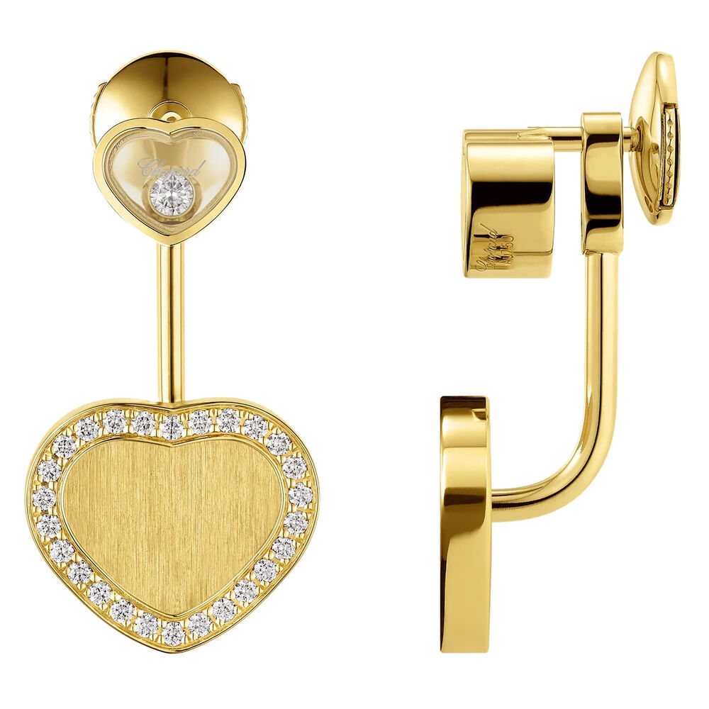 Chopard Happy Hearts Golden Hearts 18ct Yellow Gold 0.33ct Diamond Earrings