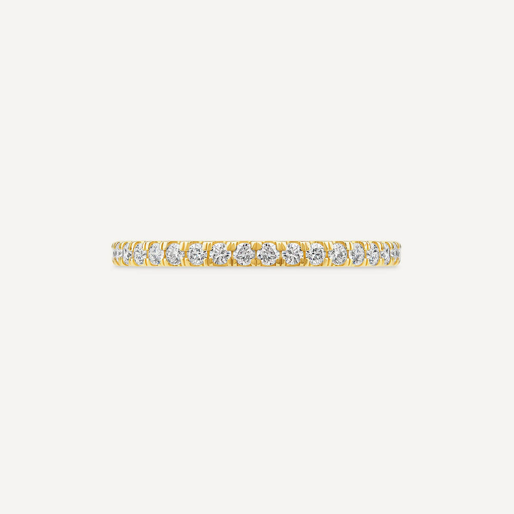 9ct Yellow Gold 1.70mm Split Claw 0.20 Diamond Wedding Ring