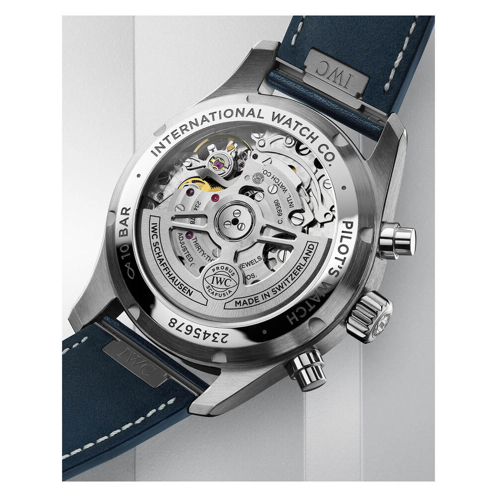 IWC Schaffhausen Pilot's Watch Chronograph 41 Blue Dial Strap Watch image number 6