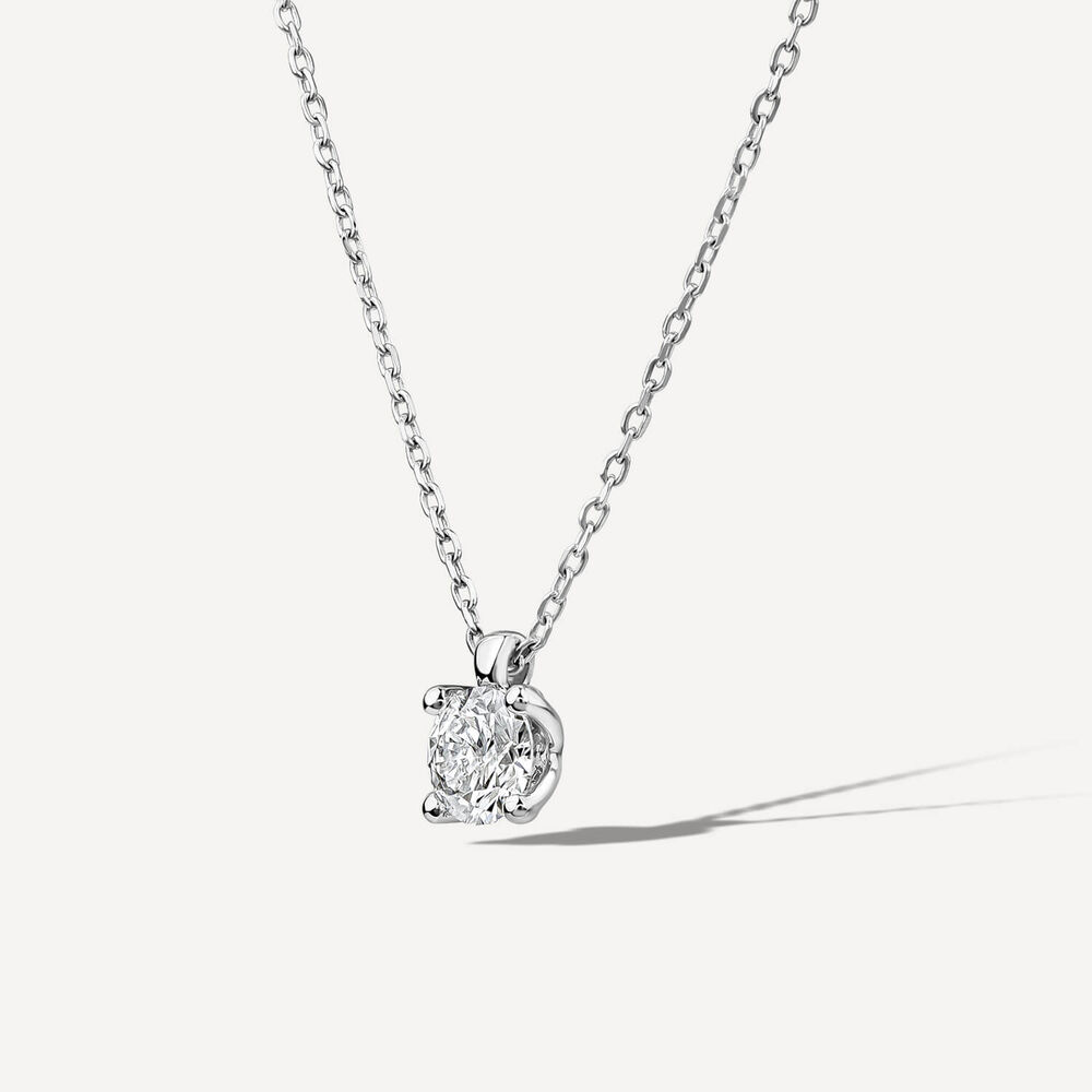 Born 18ct White Gold 0.50ct Lab Grown Round Diamond Pendant