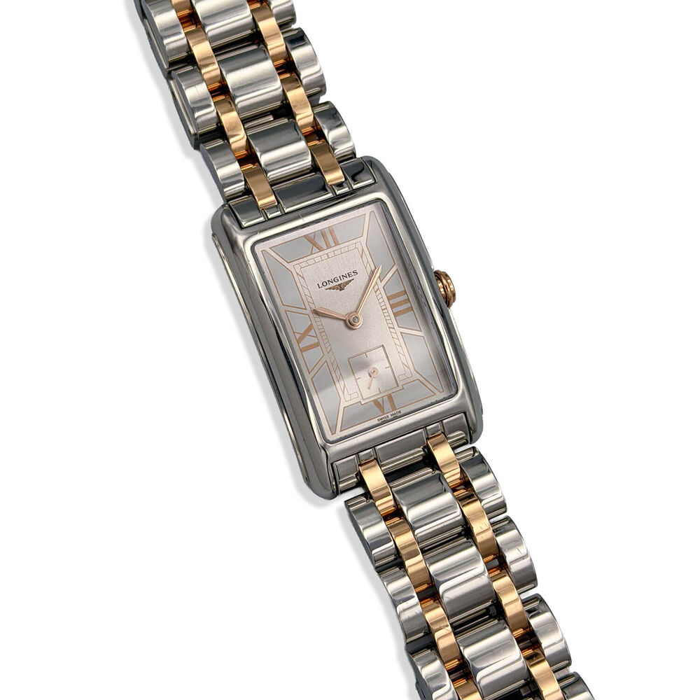 Pre-Owned Longines Elegance DolceVita 23.30x 37mm White Dial Rose Gold Detail Bracelet Watch