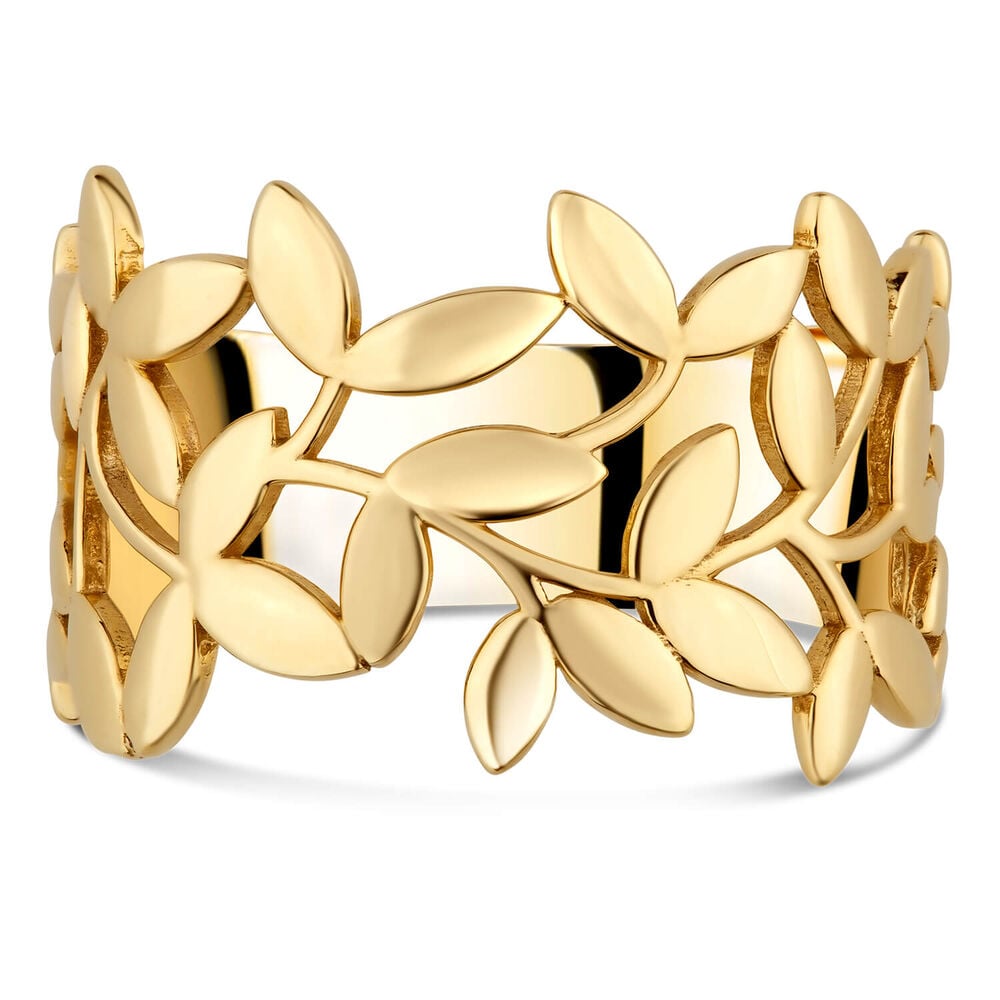 9ct Yellow Gold Leaf Ring