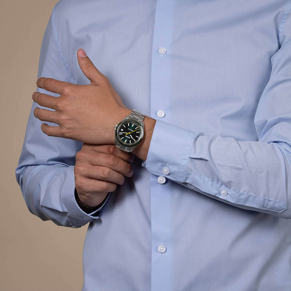 Rado Hyperchrome 41.5mm Green Sunray Dial Steel Bracelet Watch