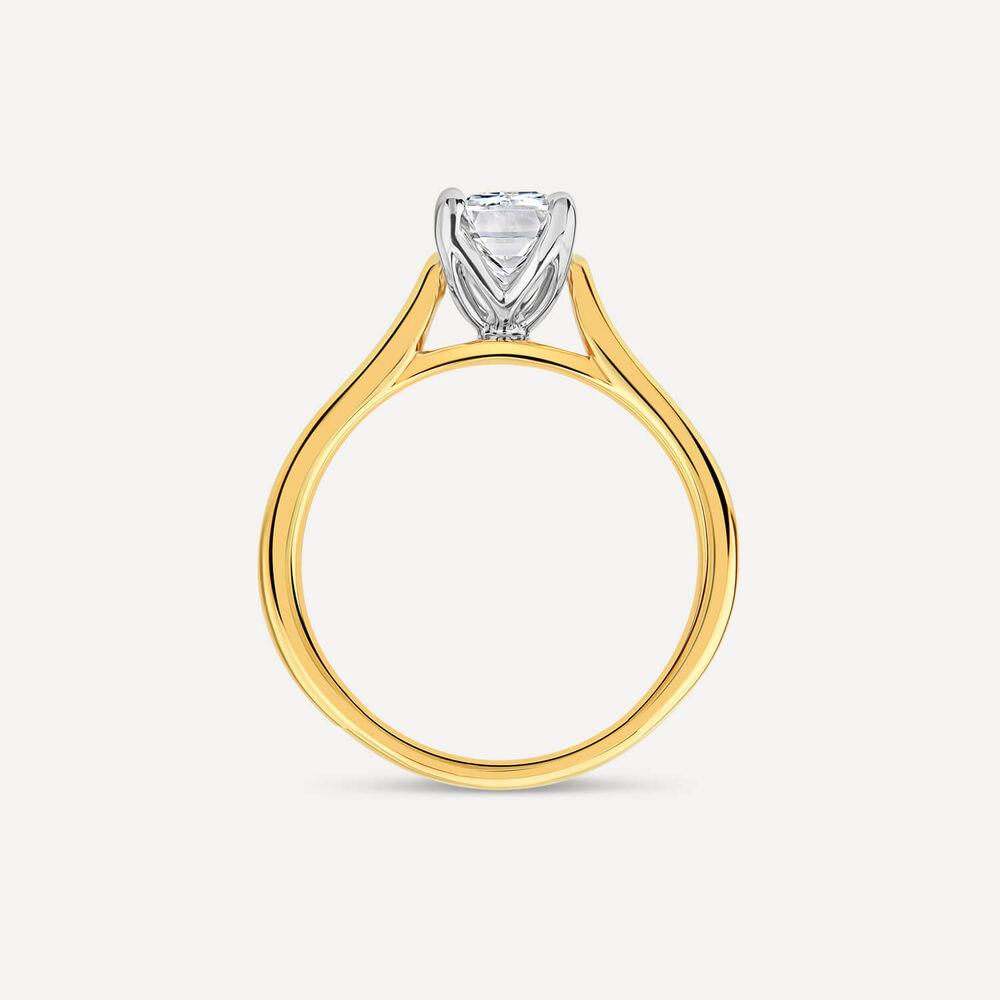 Born 18ct Yellow Gold 1.50ct Lab Grown Emerald Cut Diamond Ring image number 3