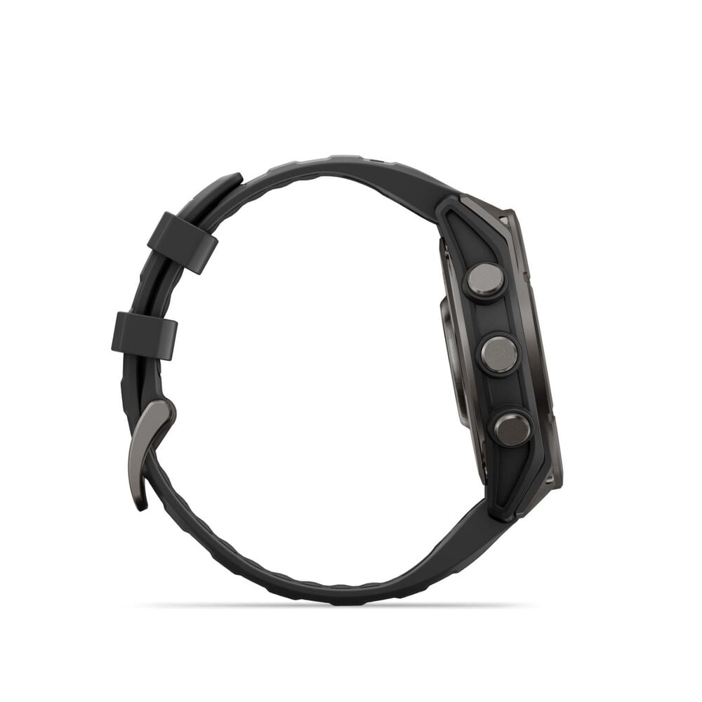 Garmin fenix 9 47mm Carbon Grey DLC Titanium Black Silicone Strap Watch