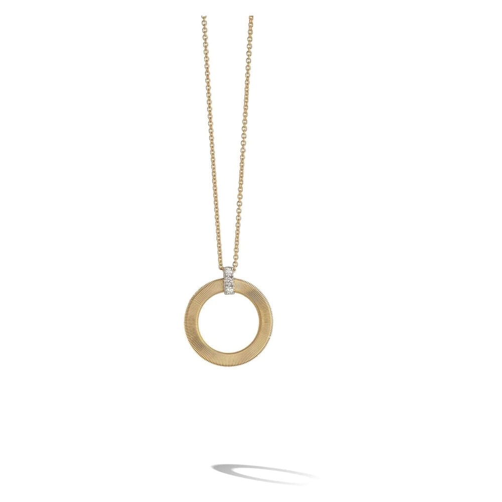 Marco Bicego Masai 18K Yellow Gold Diamond Single Circle Short Necklace