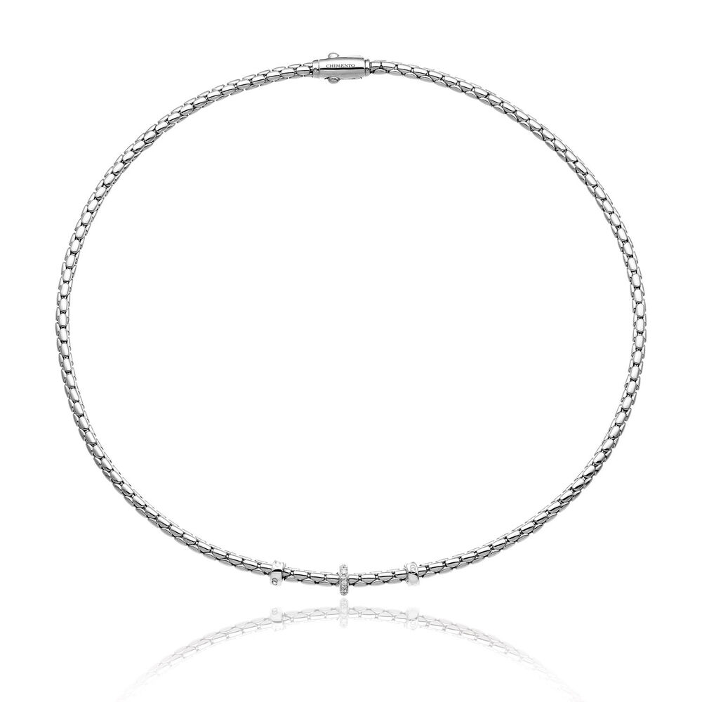 Chimento 18ct White Gold and Diamond Stretch Spring Necklace image number 0