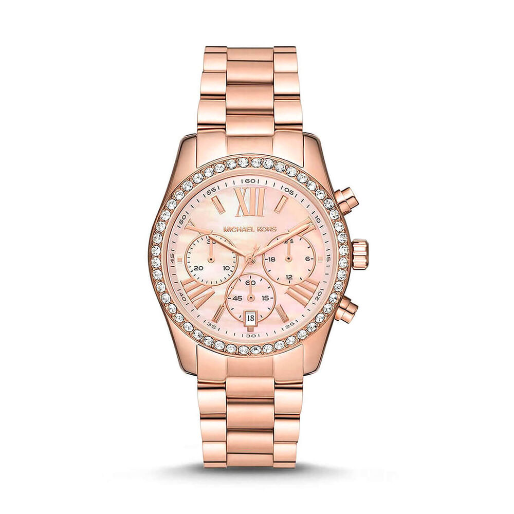 Michael Kors Lexington Lux 39mm Rose Dial Bracelet Watch