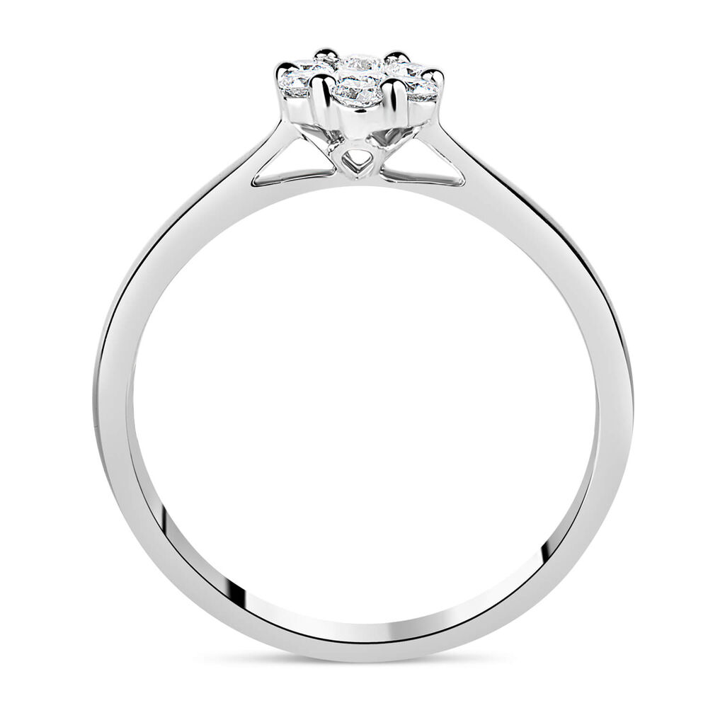 Platinum 0.25ct Diamond Flower Cluster Ring image number 2