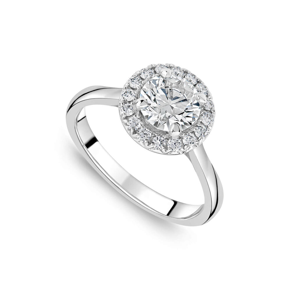 Born Platinum 1.20ct Lab Grown Round Halo Diamond Ring image number 0