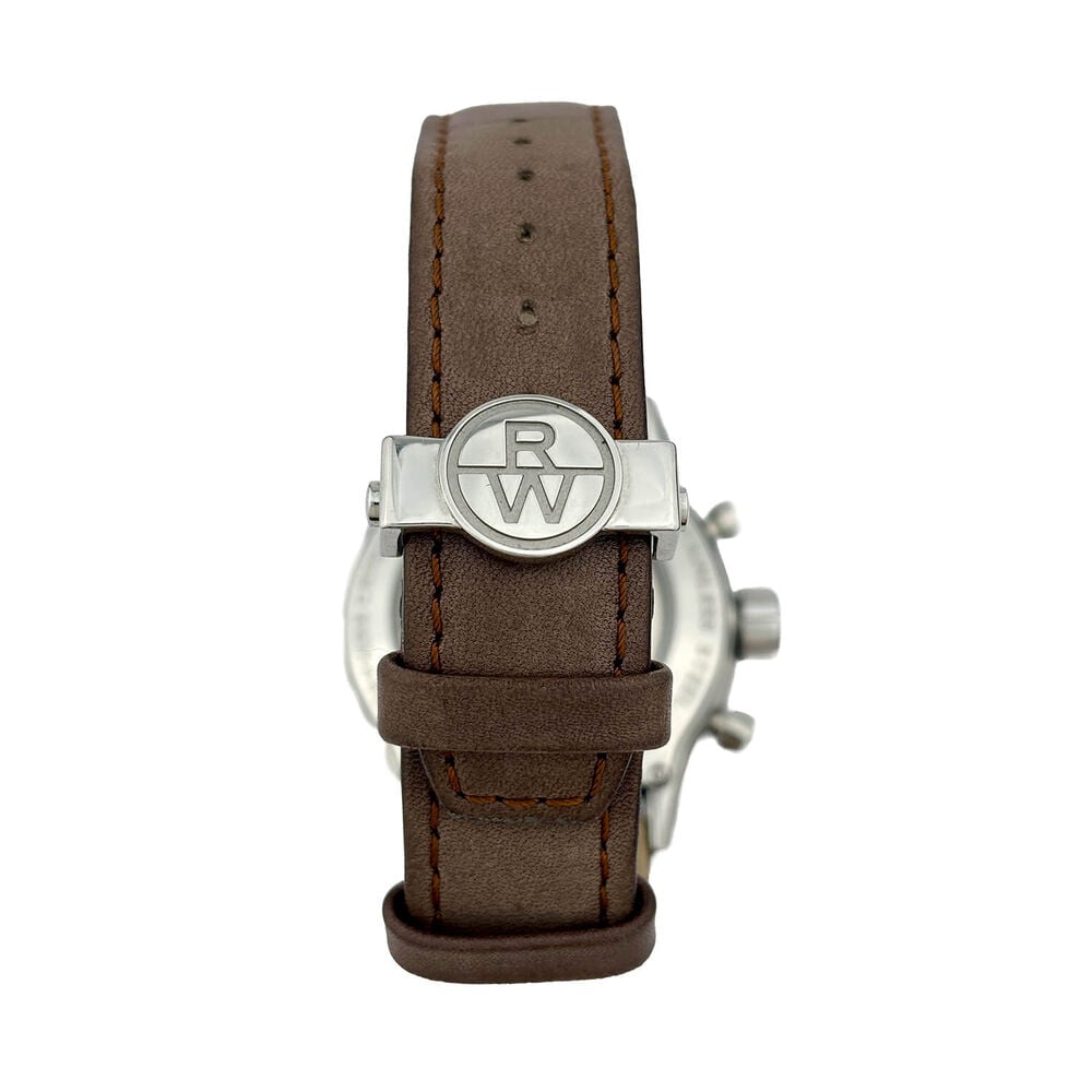 Pre-Owned Raymond Weil Freelancer 42mm Black Dial Brown Leather Strap Watch image number 3