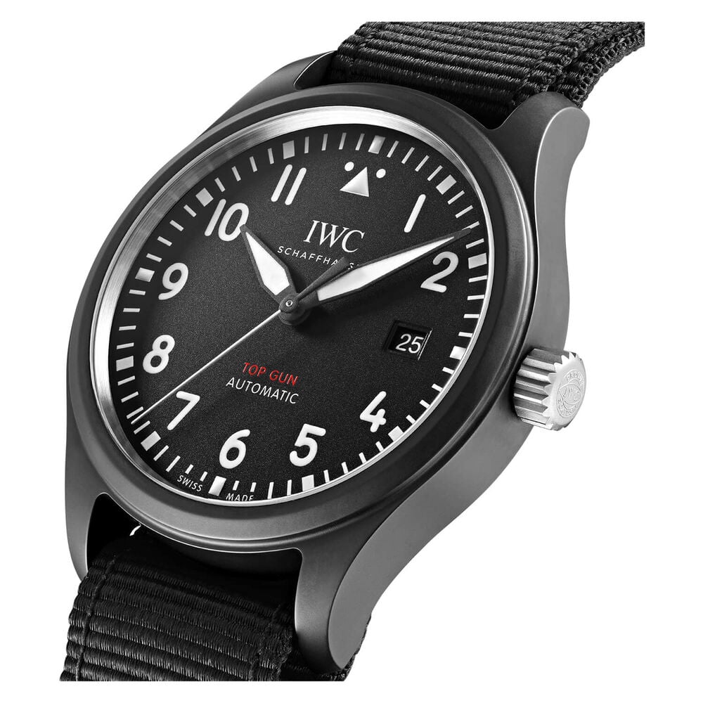 IWC Schaffhausen Pilot's Watch Automatic Top Gun Black Dial Strap Watch