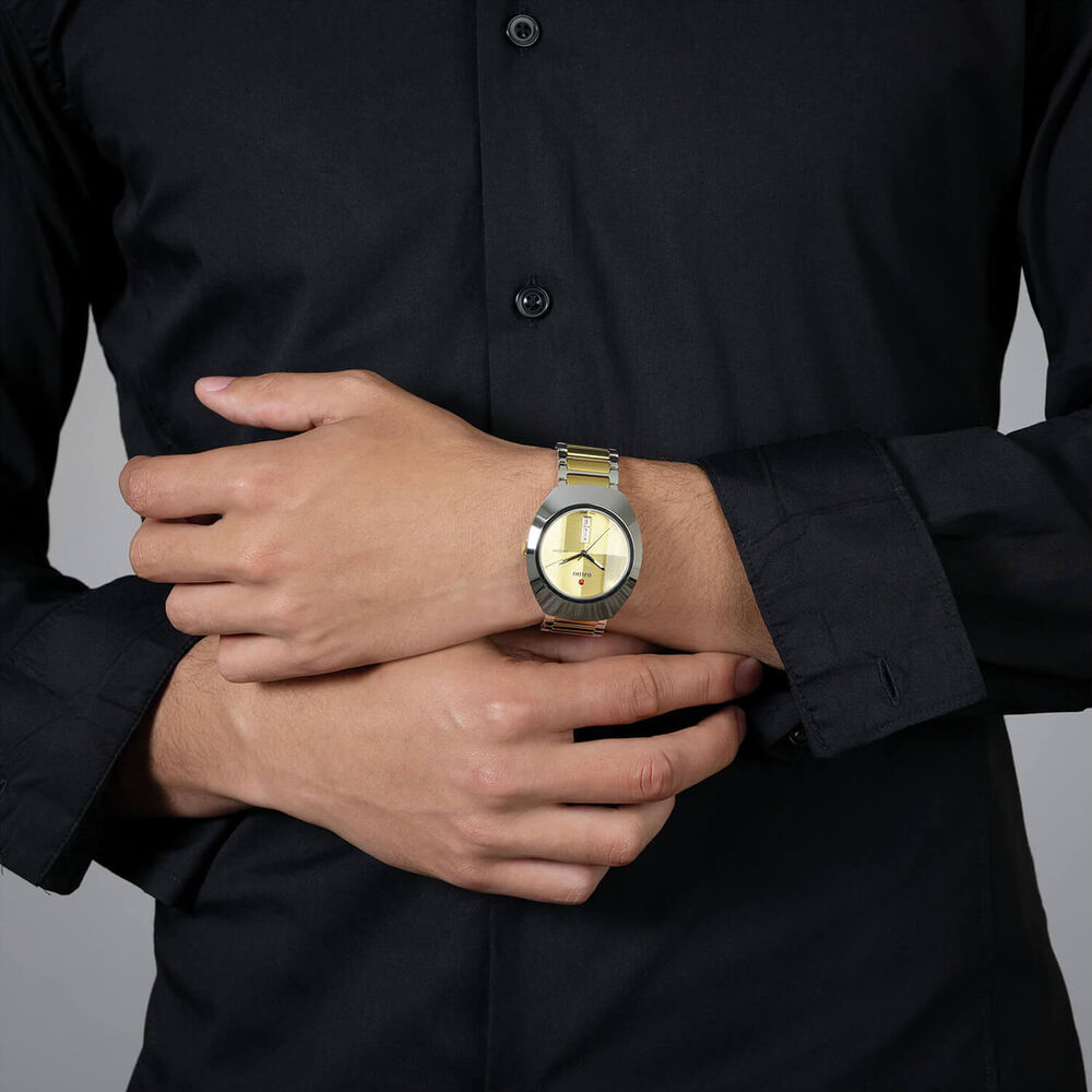 Rado DiaStar Original Automatic 38mm Yellow Gold Dial Two-Toned Steel Bracelet Watch image number 6