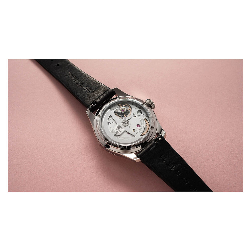 Oris Big Crown Pointer Date 38mm Blue Dial Steel Case Black Leather Strap Watch image number 5