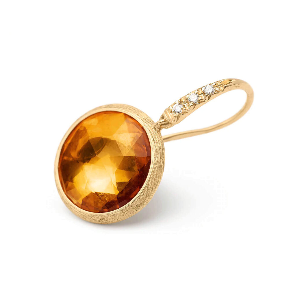 Marco Bicego Jaipur 18ct Yellow Gold Citrine Quartz Drop Earrings image number 1