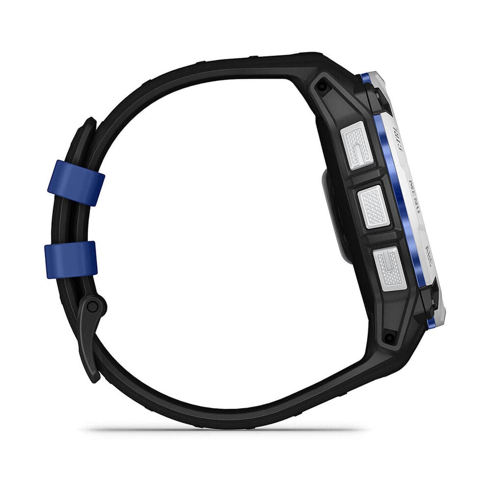 Garmin Instinct 3 50mm Solar Whitestone Bezel Bolt Blue & Whitestone Silicone Strap Watch image number 6