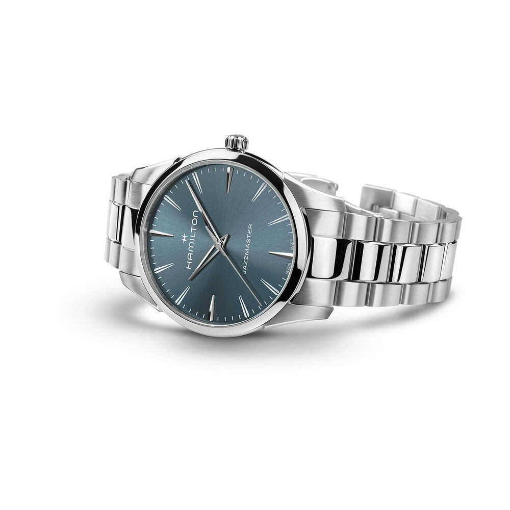 Hamilton Jazzmaster Quartz 40mm Blue Dial Steel Bracelet Watch