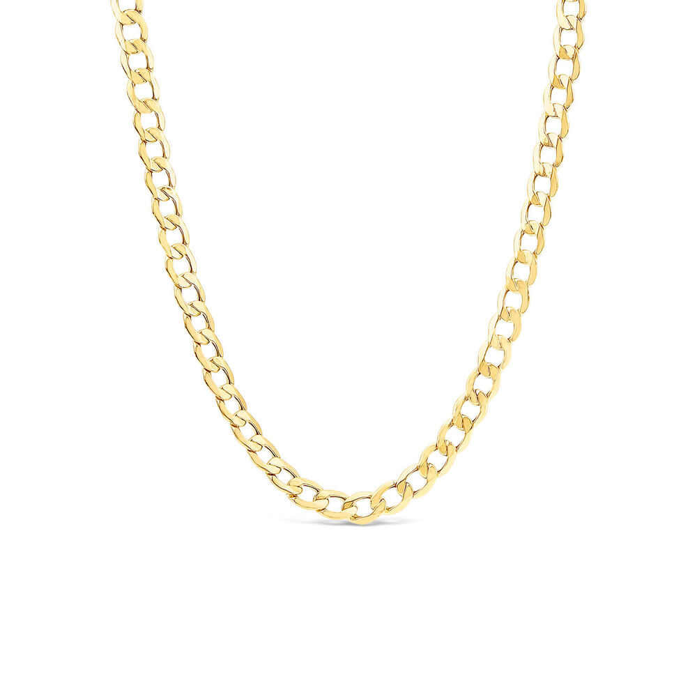 9ct Yellow Gold Six Sided Diamond Cut 20'' Curb Chain Necklace