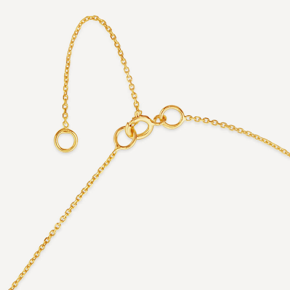 9ct Yellow Gold Petite 0.052ct Diamond Initial "E" Necklet image number 4