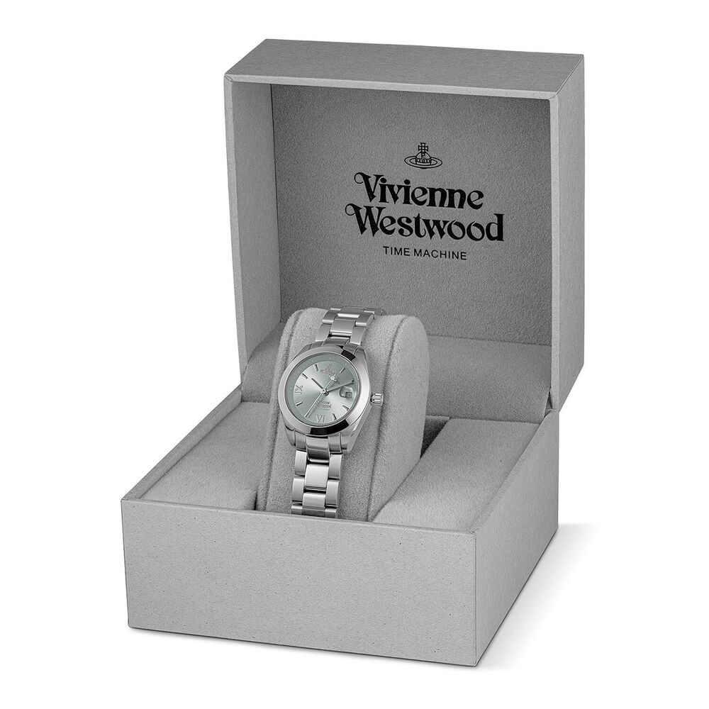 Vivienne Westwood Fenchurch 28mm Mint Green Dial Steel Bracelet Watch