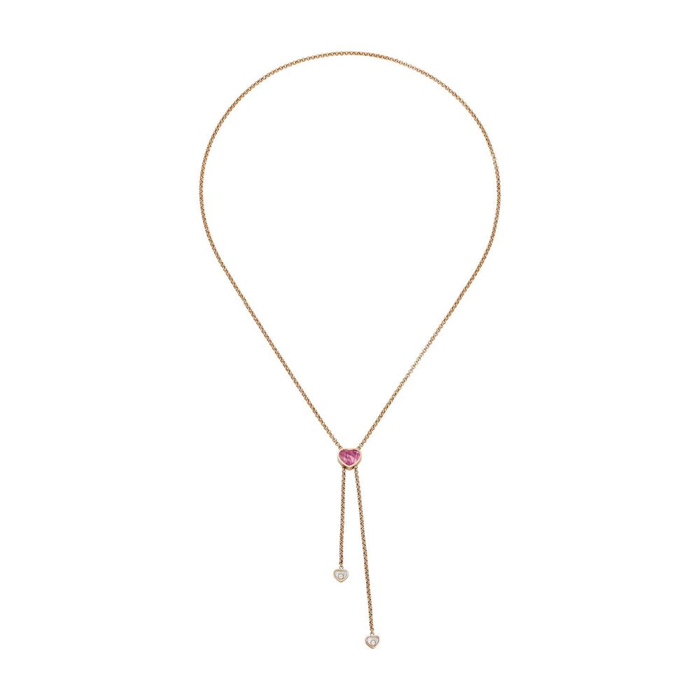 Chopard Happy Hearts 18ct Rose Gold Pink Mother of Pearl & Diamond Tie Necklace image number 2