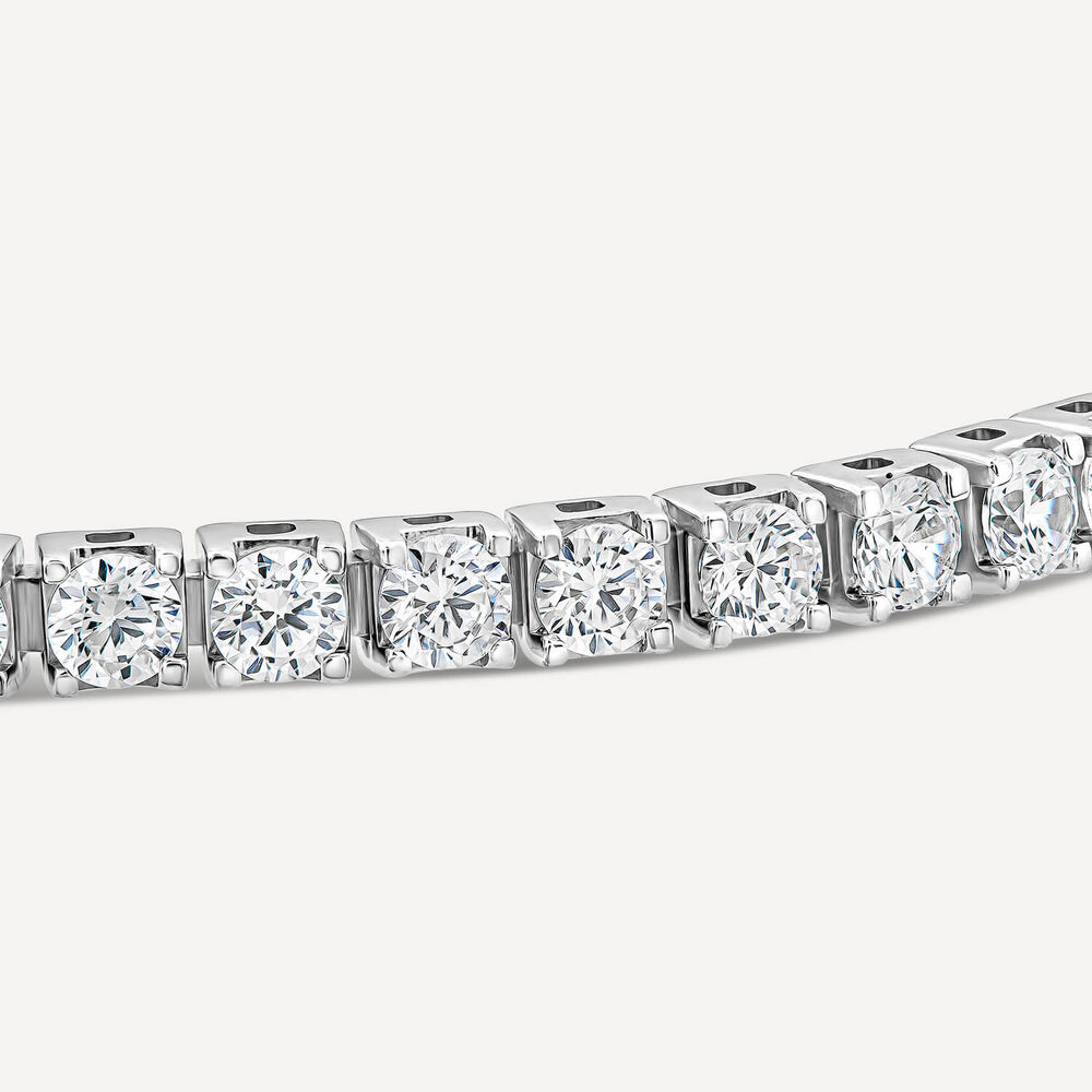 18ct White Gold 5ct Lab Grown Diamond Tennis Bracelet image number 4