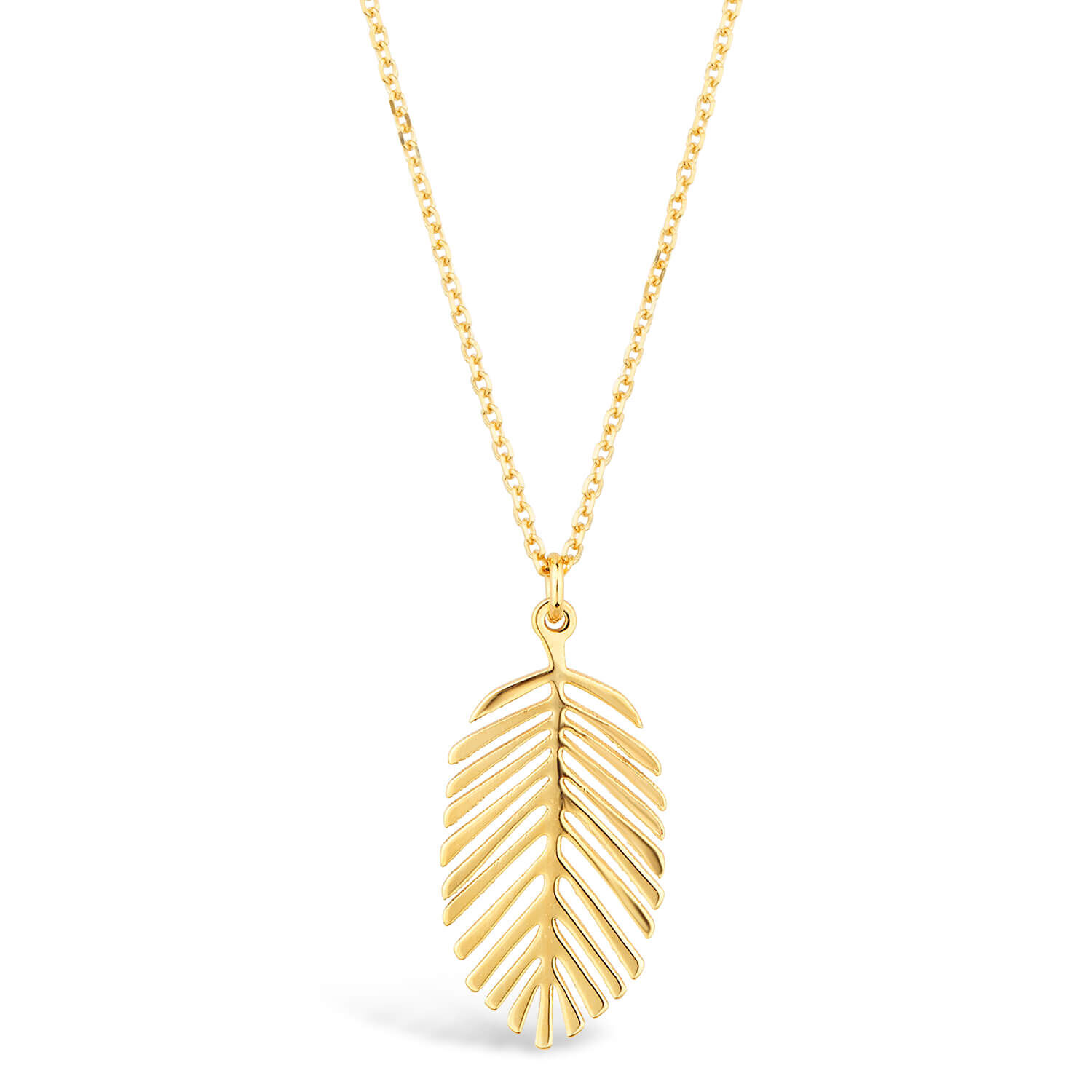 9ct gold feather pendant cheap