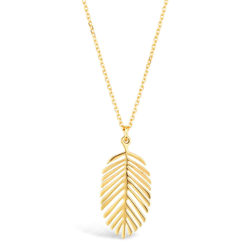 9ct Polished Feather Pendant image number 0