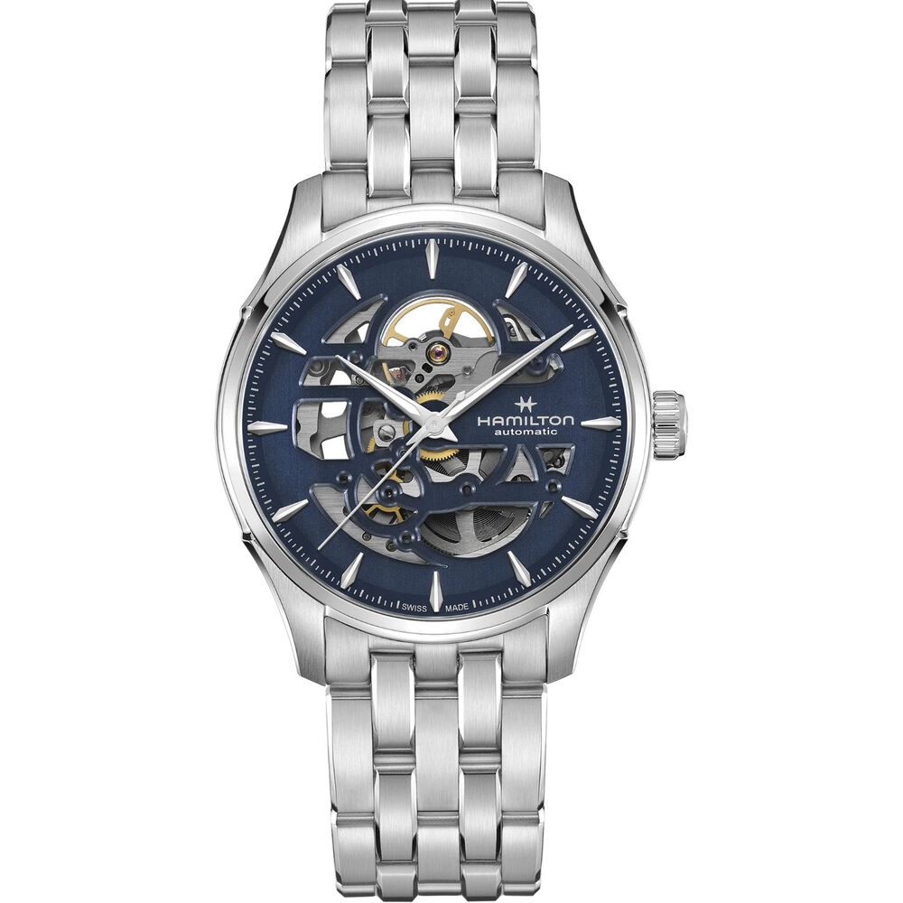 Hamilton Jazzmaster Skeleton 40mm Blue Dial Steel Bracelet Watch