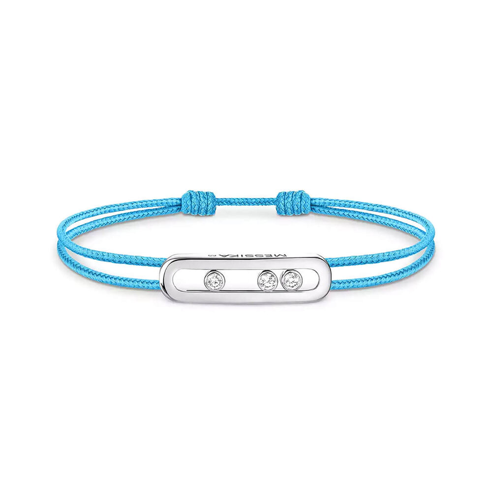 Messika Care(s) White Gold 0.09ct Diamond Blue Cord Bracelet image number 1