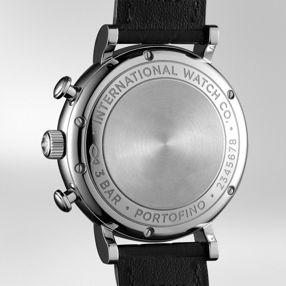 IWC Schaffhausen Portofino Chronograph Blue Dial Black Strap Watch image number 4