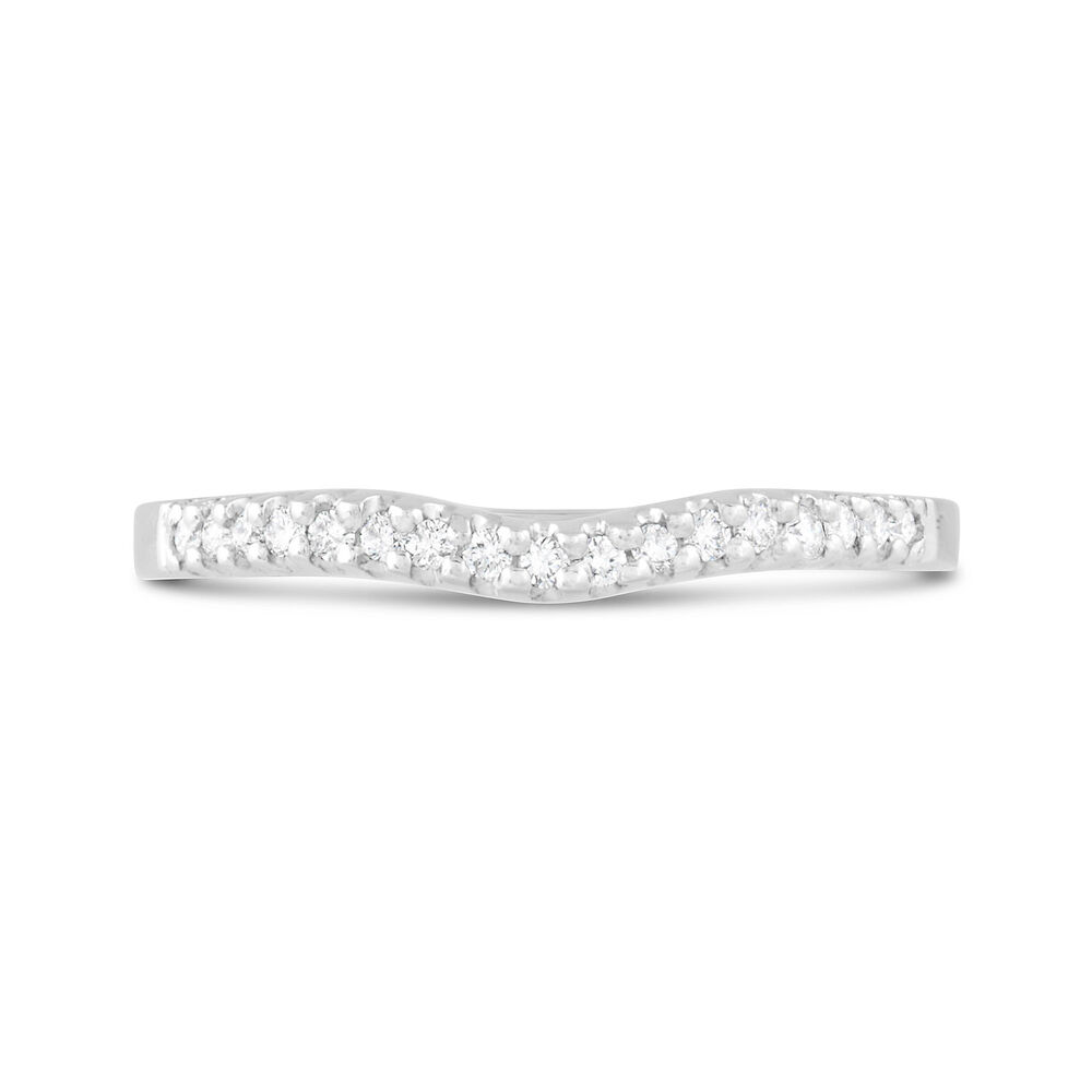 Ladies' 18ct white gold 0.16 carat diamond shaped 2mm wedding ring image number 1