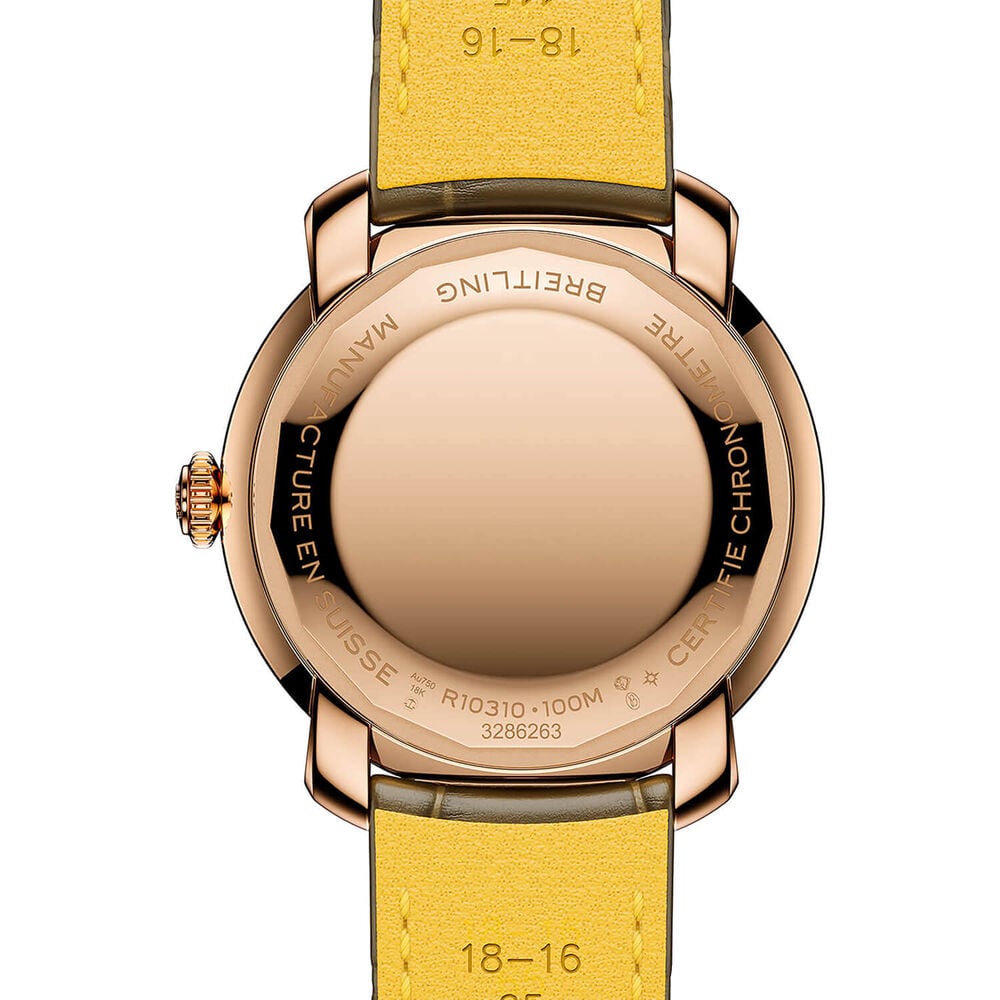 Bretling Lady Premier Automatic 36mm Brown Dial Leather Strap Watch image number 3