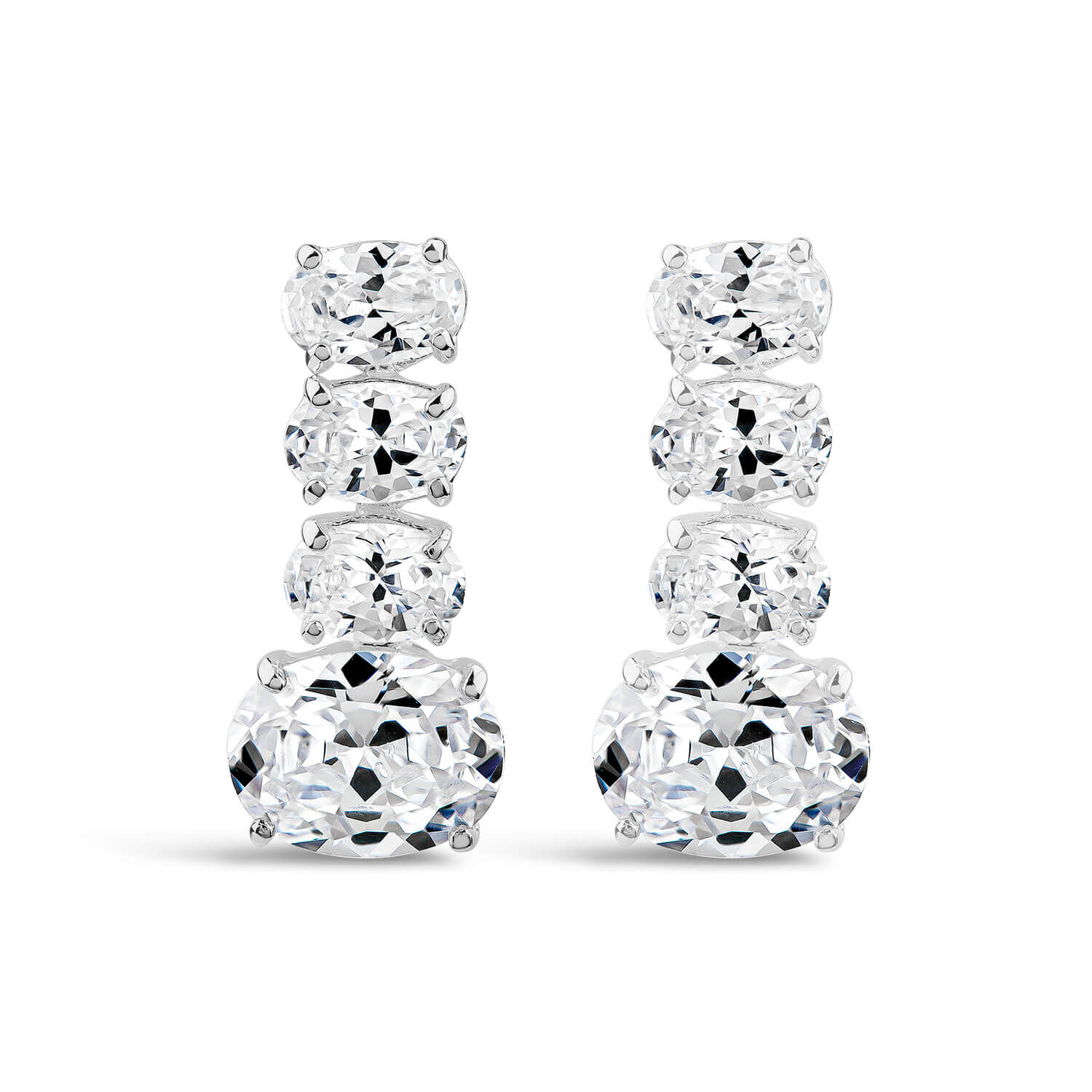 Silver sales stone earrings