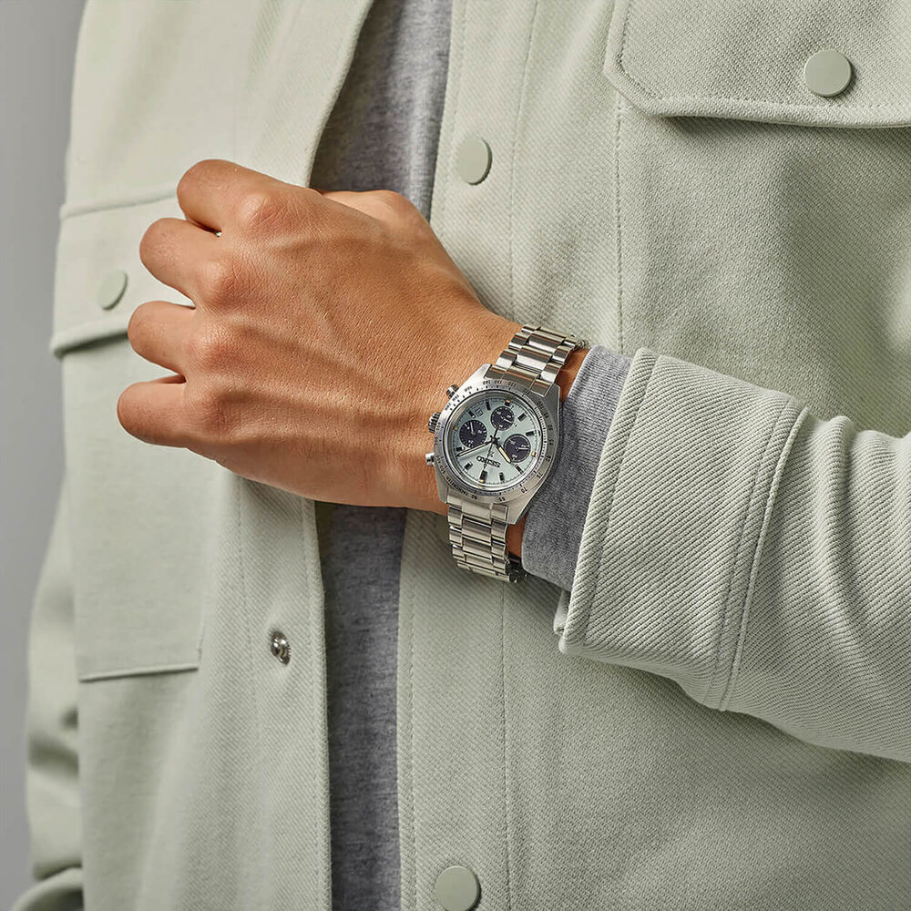 Seiko Prospex Speedtimer &lsquo;Youngtimer&rsquo; Mint Green 39mm Steel Bracelet Watch image number 3