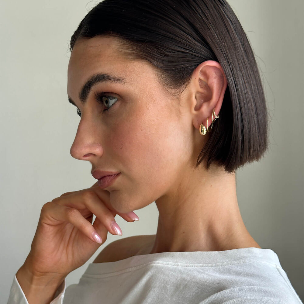 9ct Yellow Gold Polished Tear Stud Earrings