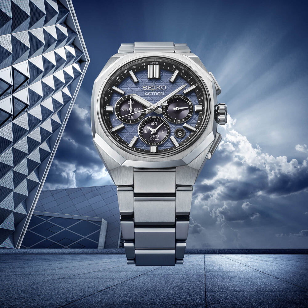 Seiko Astron 'Tesselate' 5X63 Nebula Grey Dial Titanium Bracelet Watch