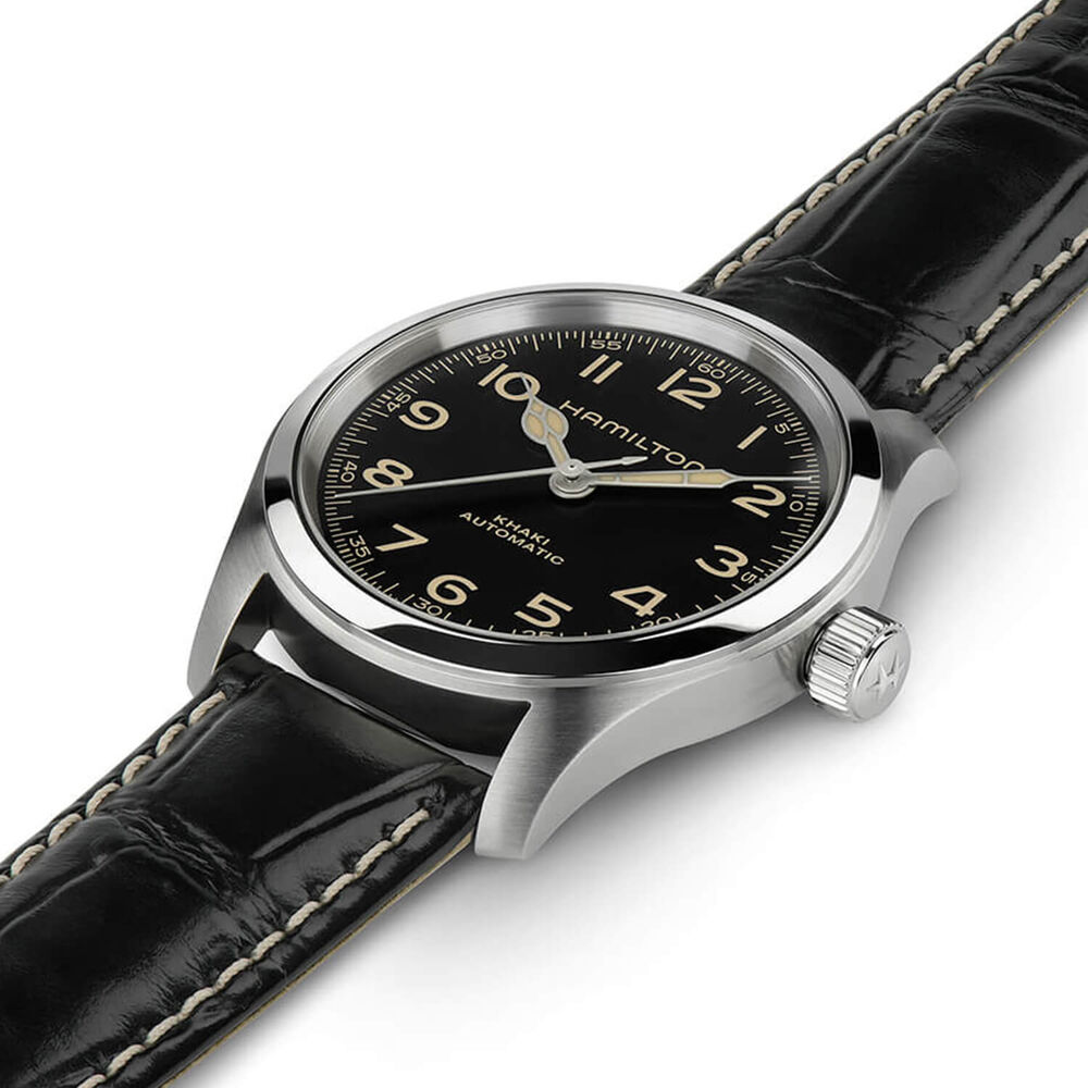 Hamilton Khaki Field "Murph" 38mm Black Dial Leather Strap Watch