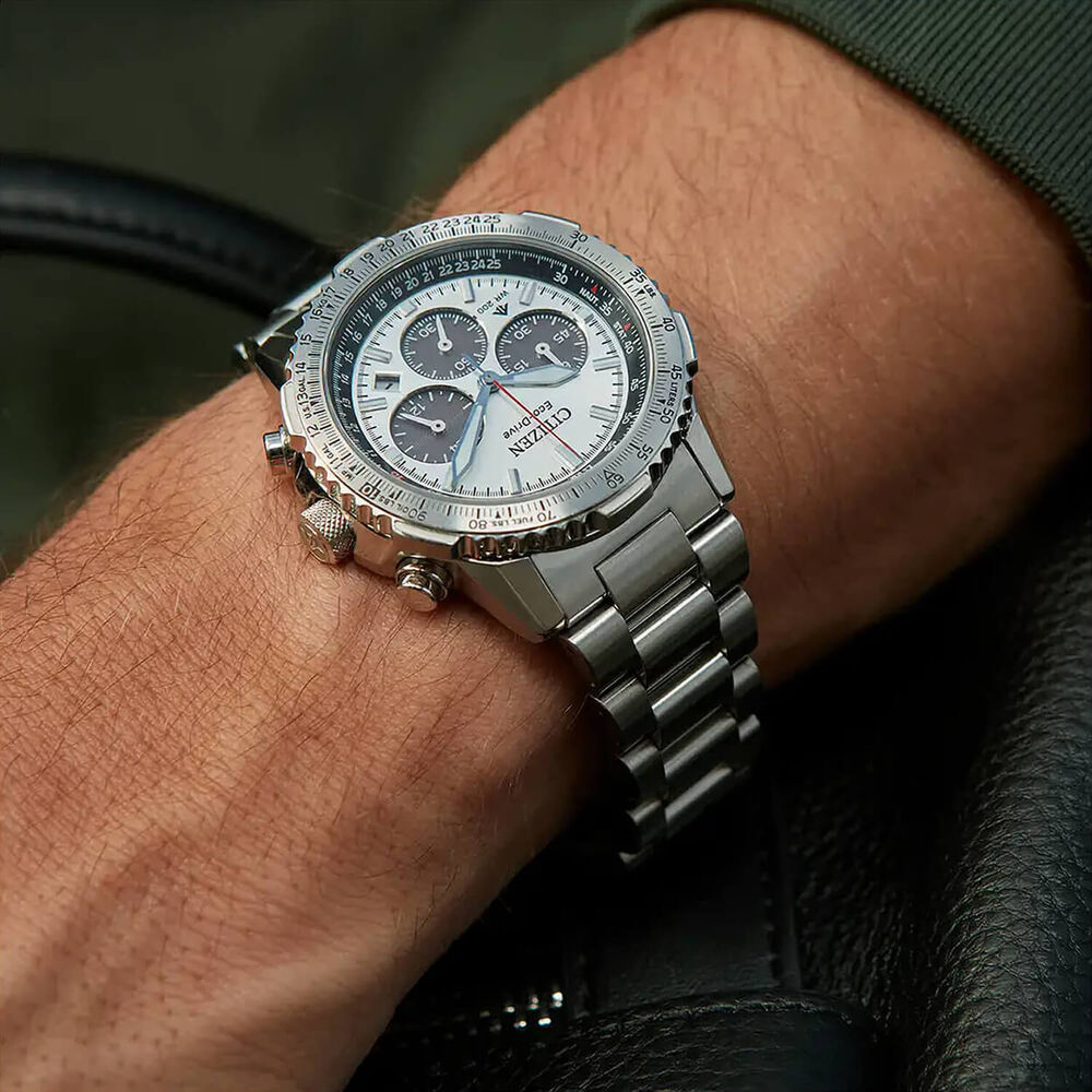 Citizen Promaster Air Navihawk 40mm Silver Dial Stainless Steel Bracelet Watch image number 3