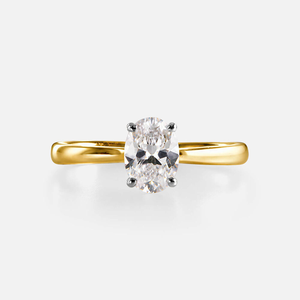 Classic 18ct Yellow Gold 0.70ct Oval Diamond Solitaire Ring