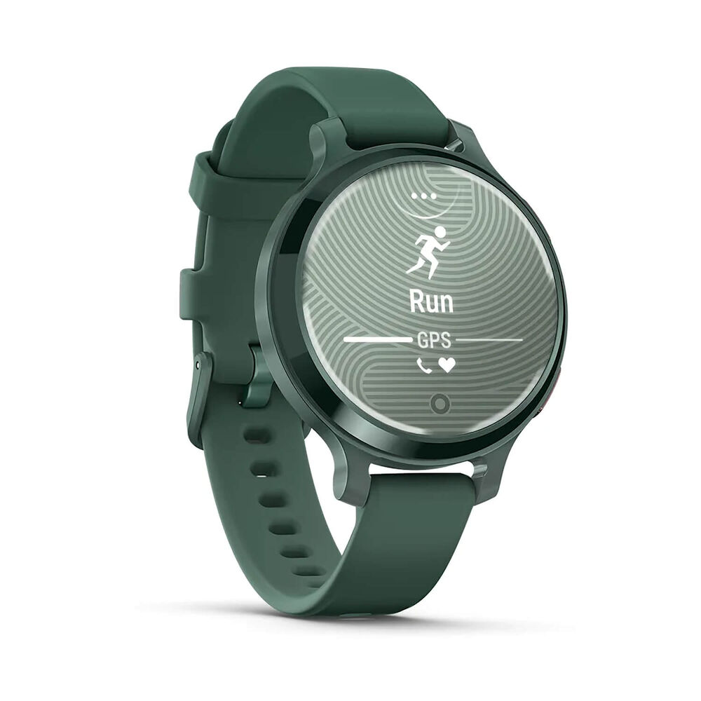 Garmin Lily® 2 Active Jasper Green Bezel Jasper Green Silicone Strap Watch image number 2