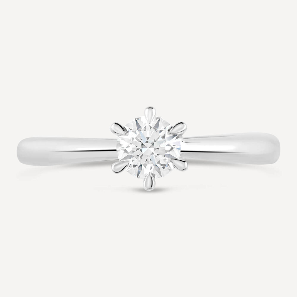 Platinum 0.40ct Amia Diamond Solitaire Six Claw Ring image number 3