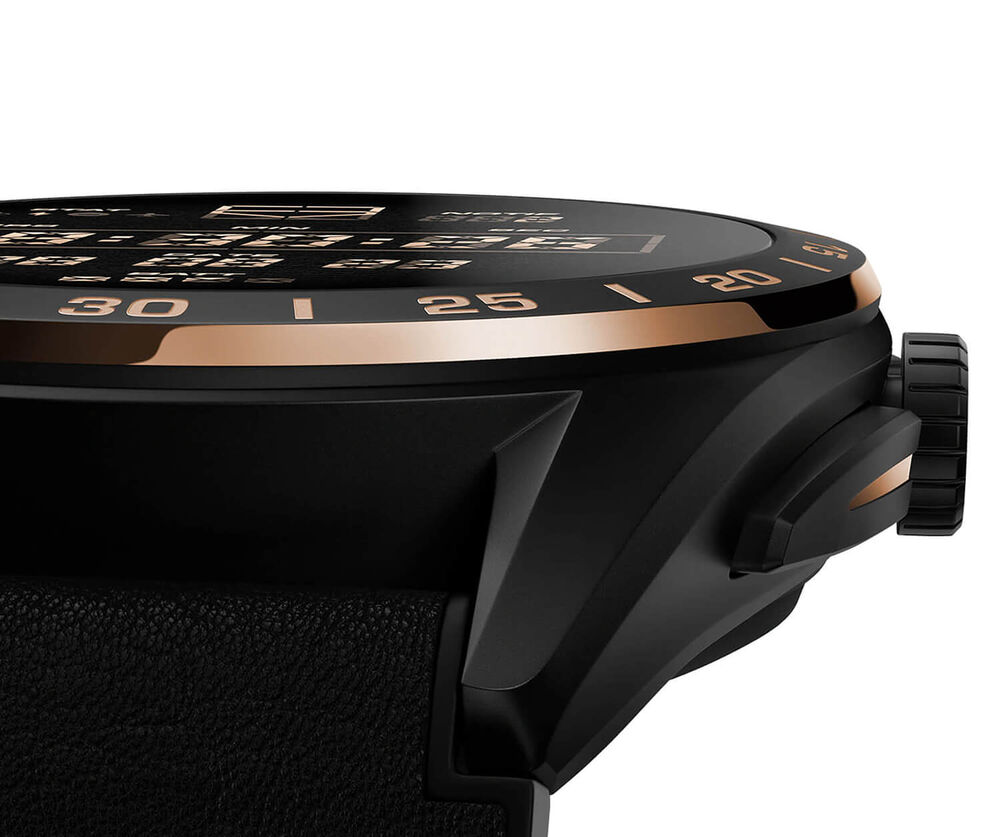 TAG Heuer Connected Calibre E4 Bright Black Edition 45mm Black & Rose Gold Bezel Strap Watch image number 3