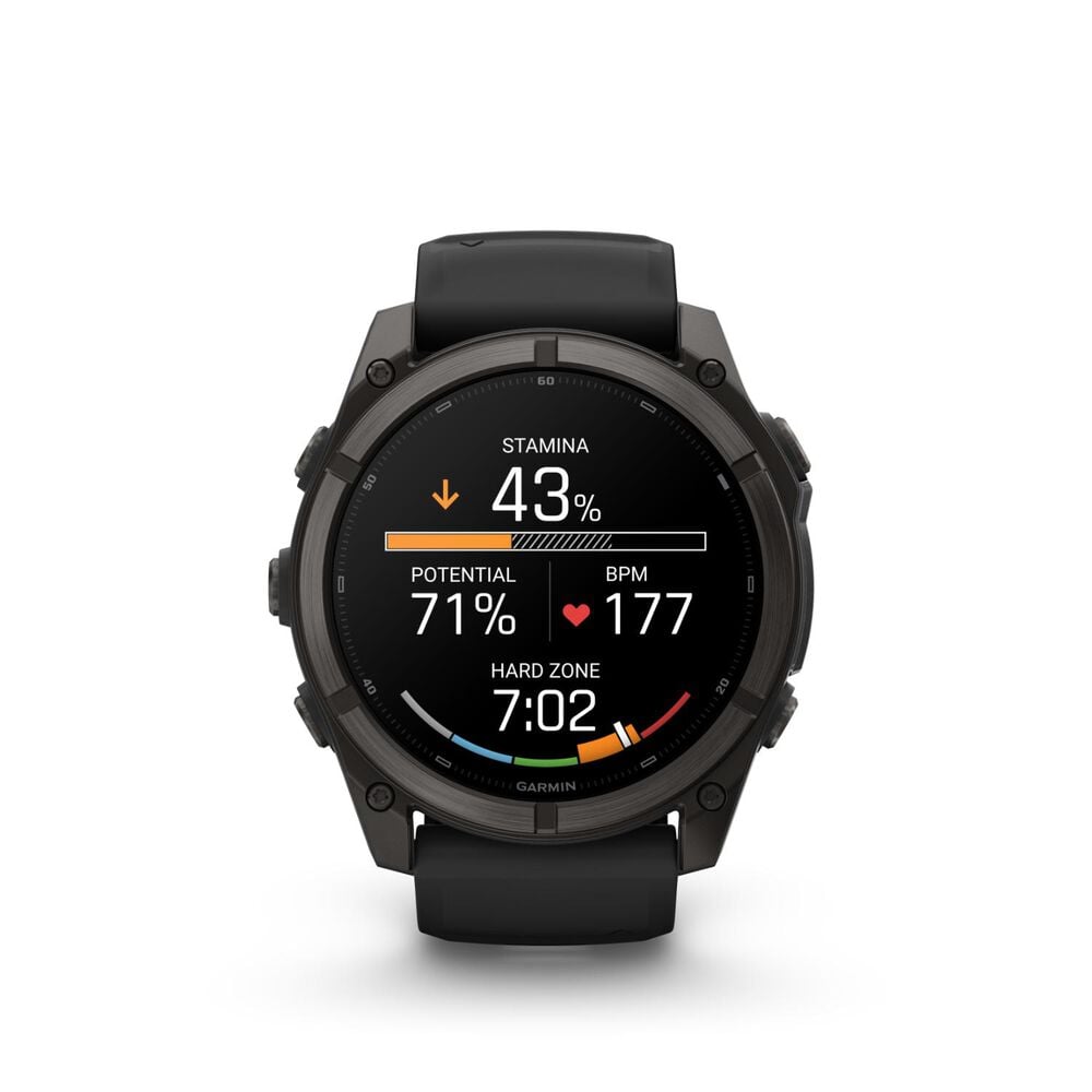 Garmin fenix 9 51mm Carbon Grey DLC Titanium Black Silicone Strap Watch