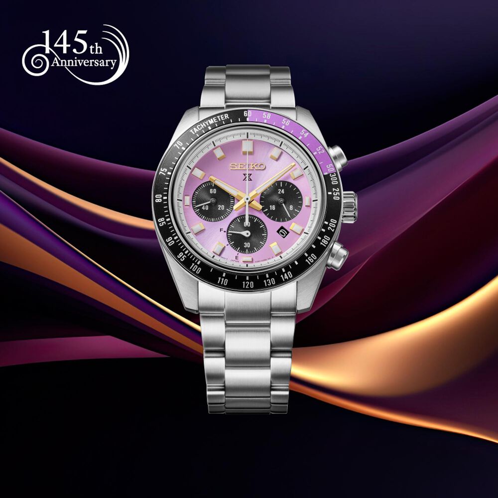 Seiko 145th Anniversary Speedtimer Solar Chronograph Limited Edition Edo Purple Watch
