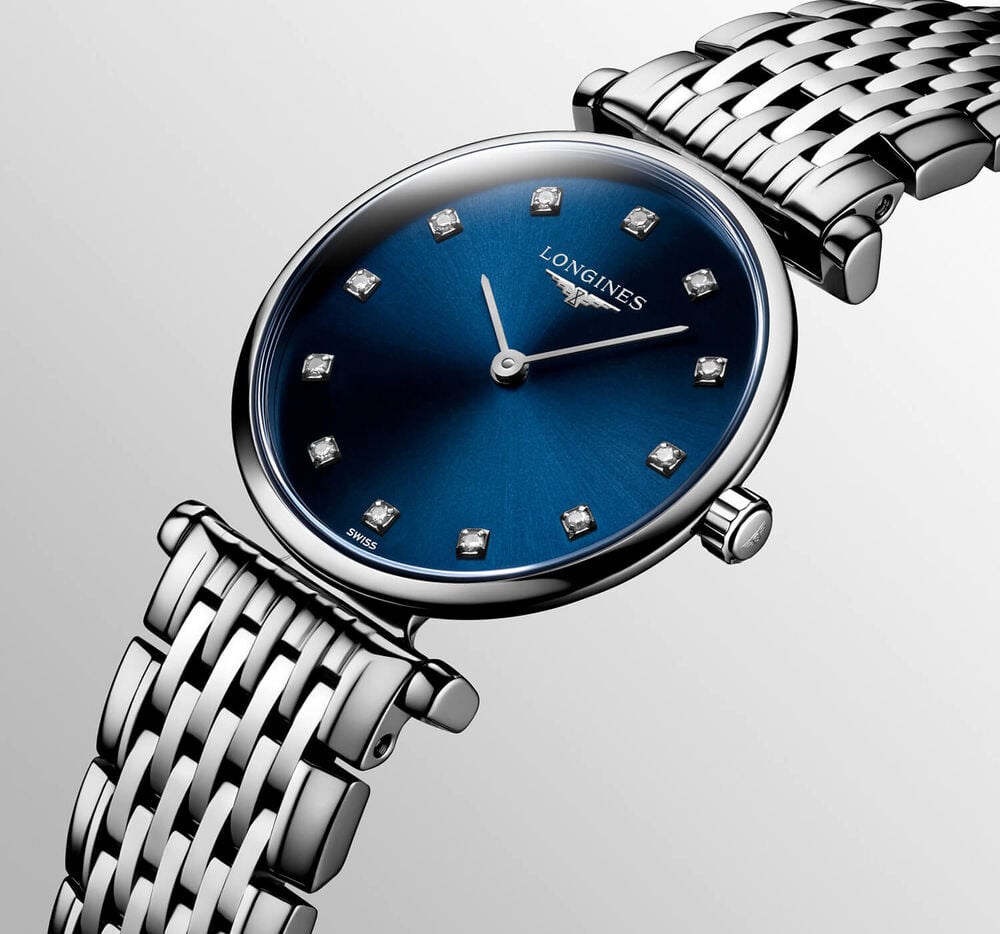 Longines La Grande Classique de Longines 24mm Blue Dial Diamond Dots Steel Bracelet Watch