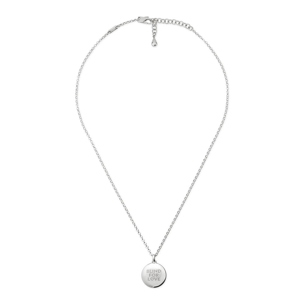 Gucci Blind for Love Silver Round Pendant Necklace