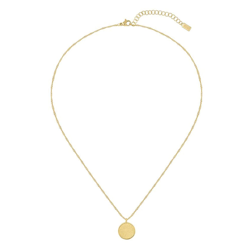 BOSS Ladies Medallion Collection Yellow Gold Plated Adjustable Necklace