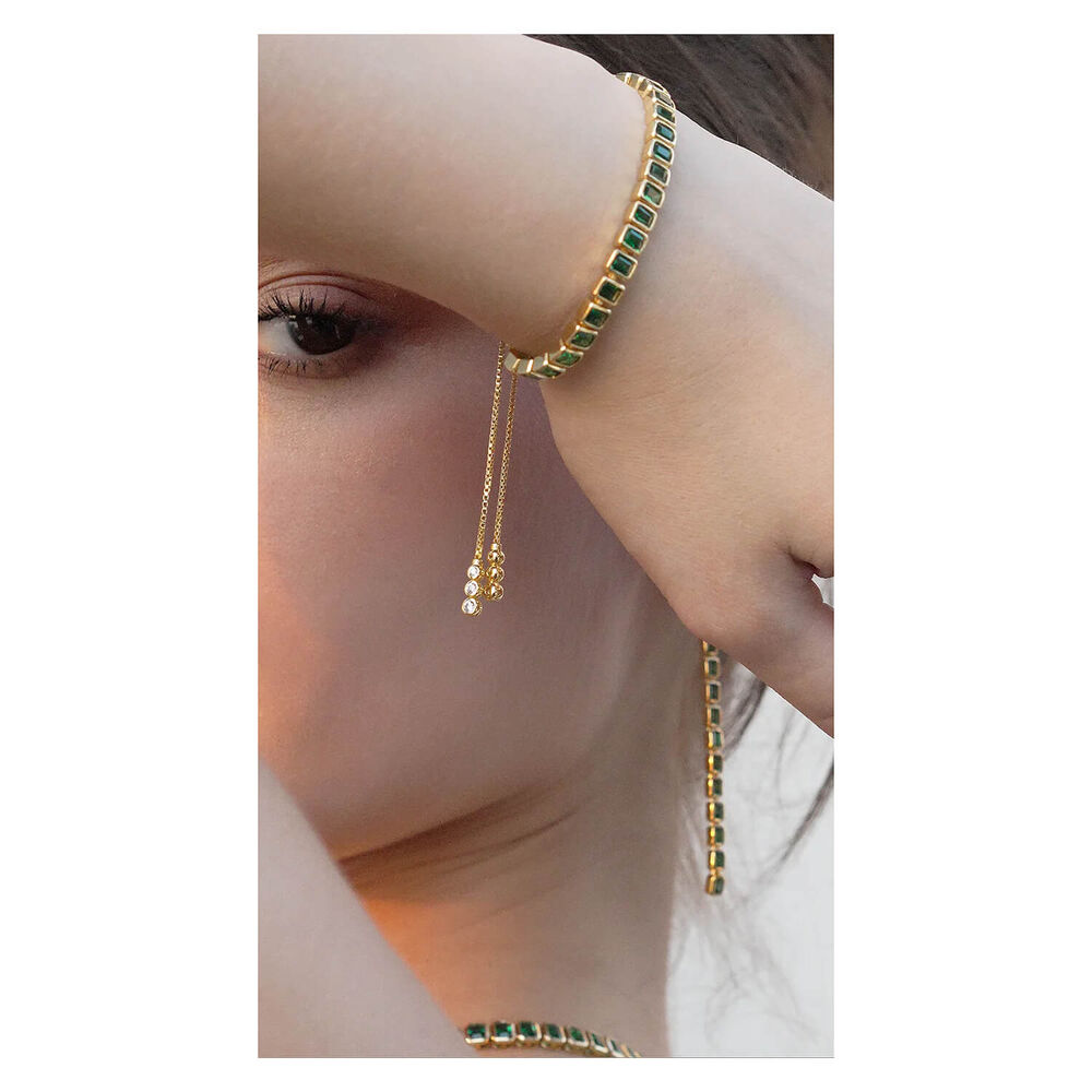 CARAT* London Cassidy Emerald Yellow Gold Vermeil Adjustable Bracelet