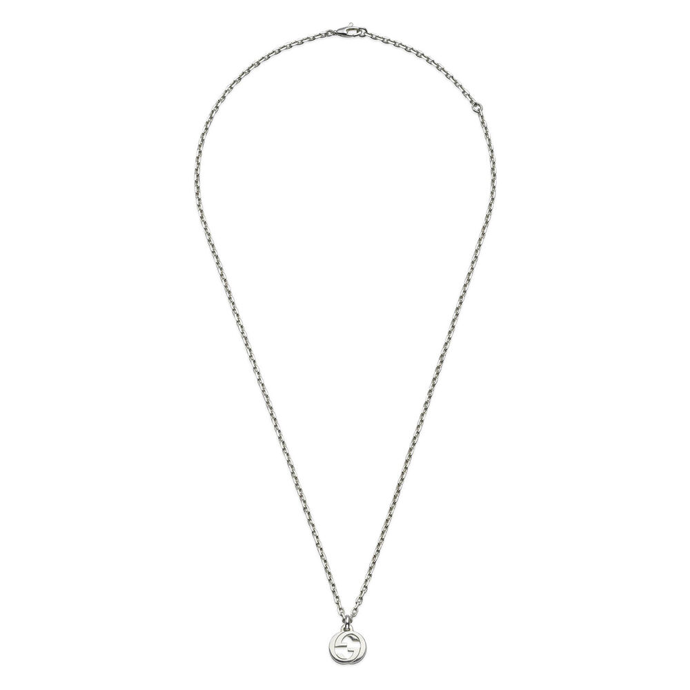Gucci Interlocking Silver Pendant Chain Necklace image number 0